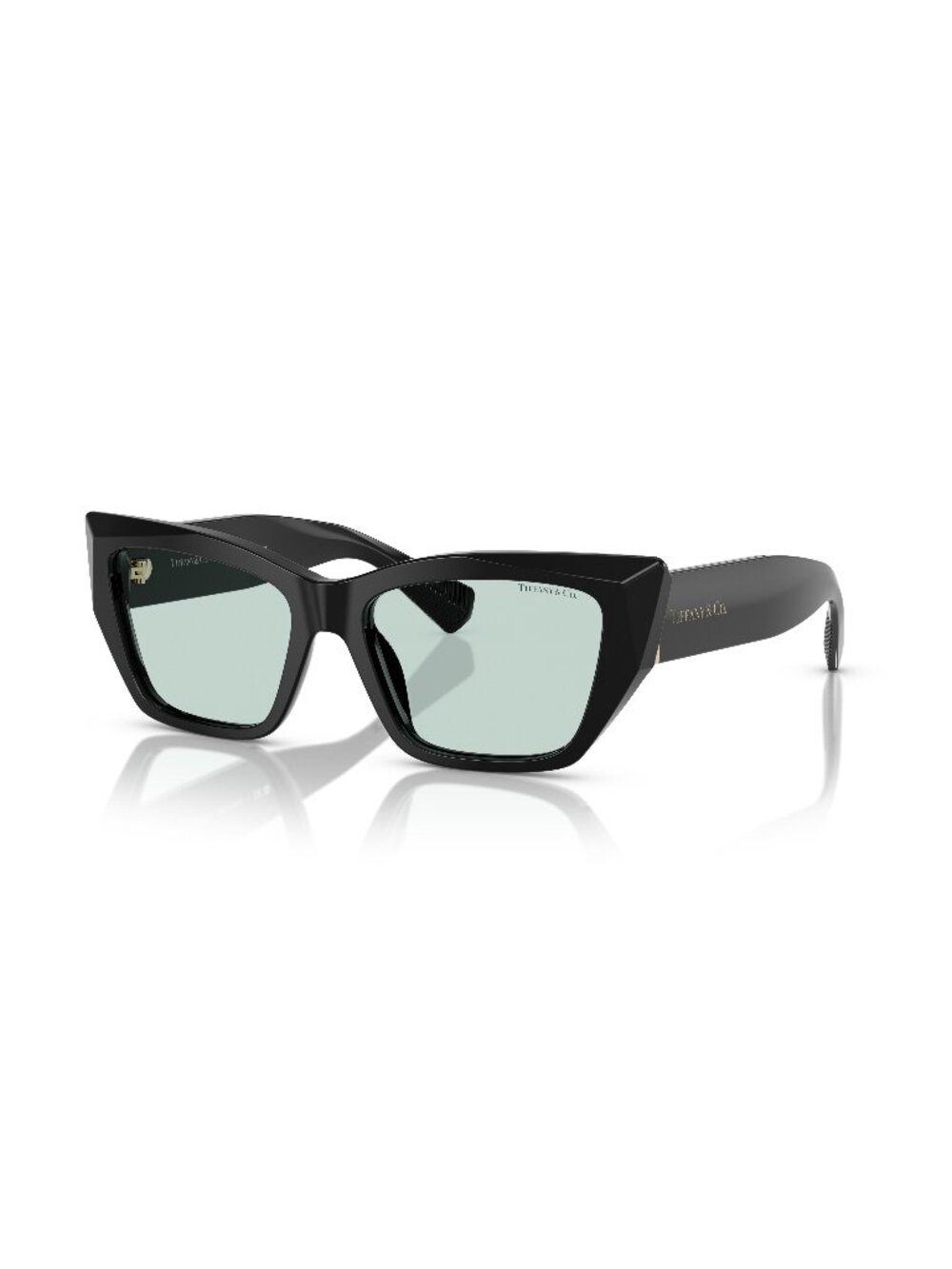 New Tiffany Women's Sunglasses Black Butterfly Blue Lens Acetate Frame TF4230 54